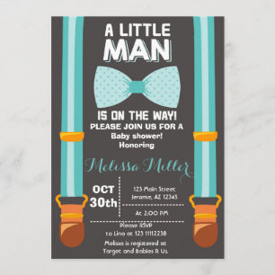 Invitation au Baby shower Little Man