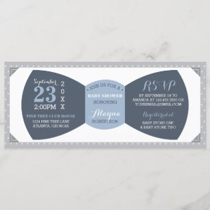 Invitation au Baby shower Little Man, Cravate Bow