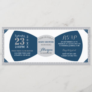 Invitation au Baby shower Little Man, Cravate Bow