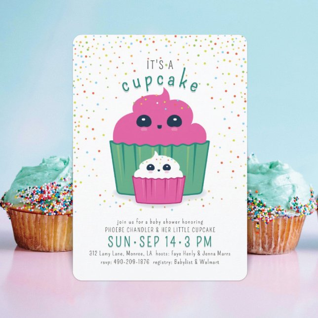 Invitation au Baby shower Maman & Baby Cupcake (Créateur téléchargé)