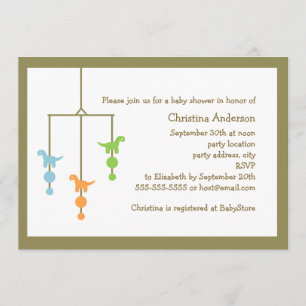Invitation au Baby shower mobile Dinosaur