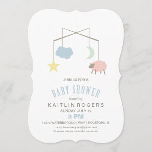 Invitation au Baby shower mobile Sleepy Crib