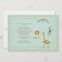 Invitation au Baby shower mobile Zoo