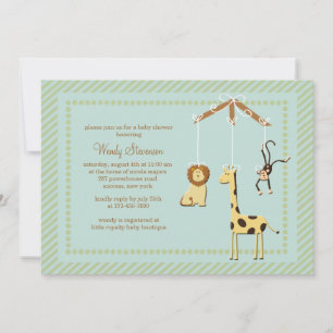 Invitation au Baby shower mobile Zoo