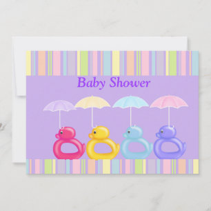 INVITATION AU BABY SHOWER MULTI-DUC DE PURPLE STRI
