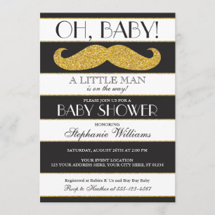 Invitation au Baby shower Mustache - Petit Homme