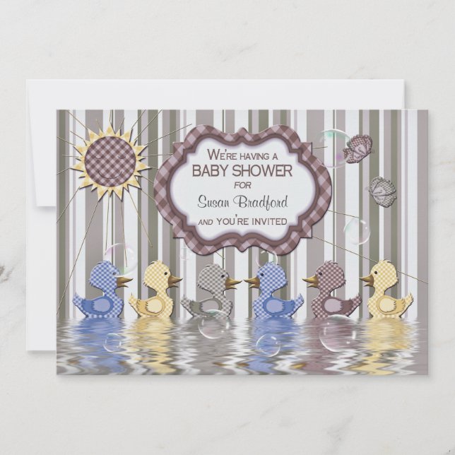 INVITATION AU baby shower - NATATION DES DUCKS - U (Devant)