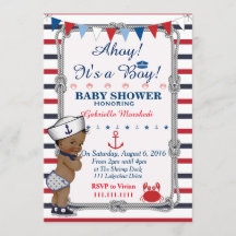 Invitation au Baby shower nautique, Baby shower