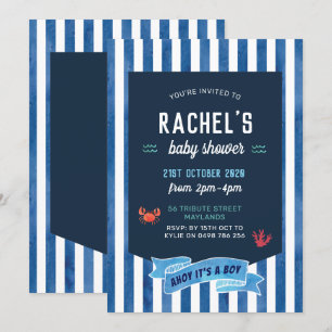 Invitation au Baby shower nautique, Nautique