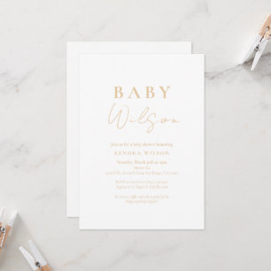 Invitation au Baby shower neutre Brown pour les fe