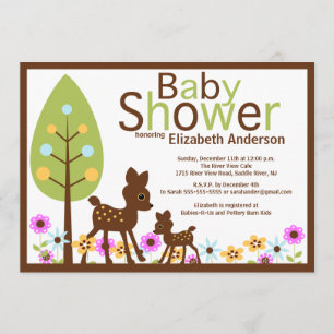 Invitation au Baby shower neutre de Baby Deer