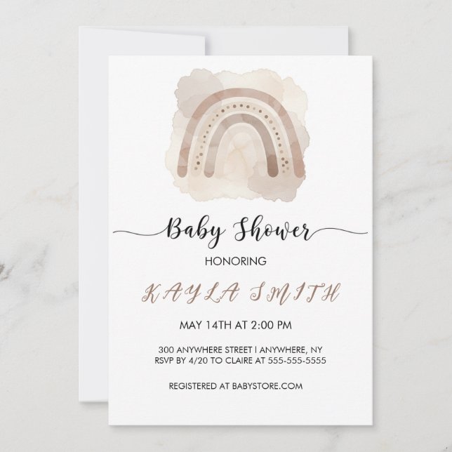 INVITATION AU BABY SHOWER NEUTRE DE COURSE (Devant)