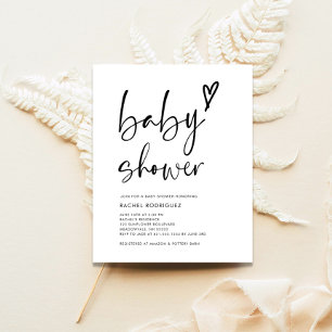 Invitation au Baby shower noir et blanc Boho Budge