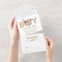 Invitation Au Baby shower Ours + Raffin De Benne E
