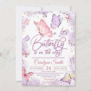 Invitation au Baby shower papillon