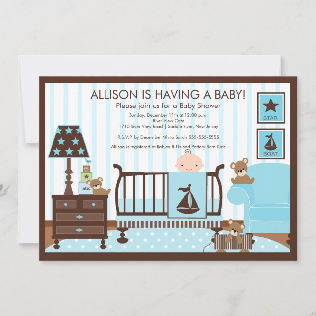 Invitation au Baby shower pour bébé de la chambre (Devant)