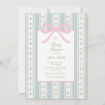 Invitation au Baby shower Preppy Bow | Floral