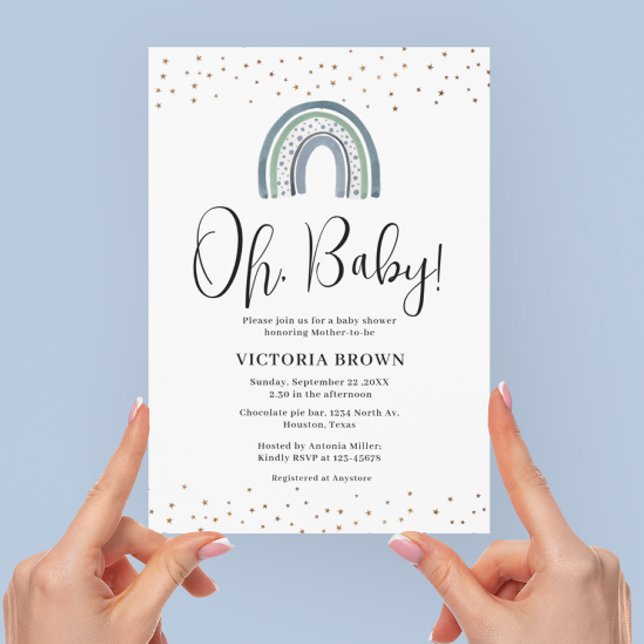 Invitation au Baby shower Rainbow Boy (Créateur téléchargé)
