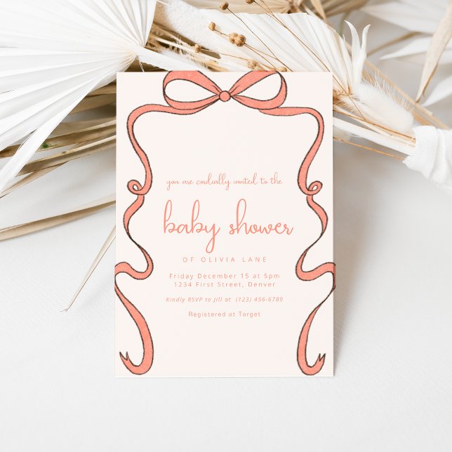 Invitation au Baby shower rouge lunaire (Créateur téléchargé)