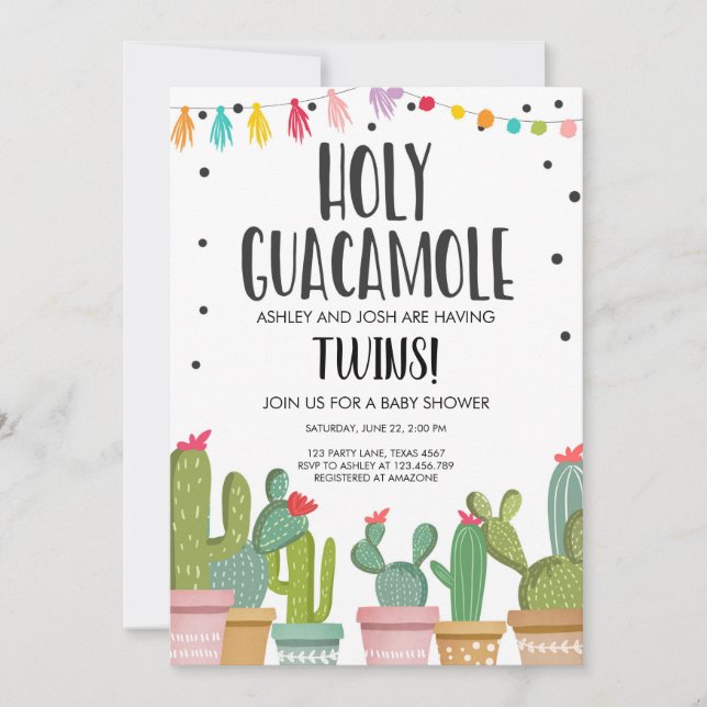 Invitation au Baby shower Saint-Guacamole Fiesta T (Devant)