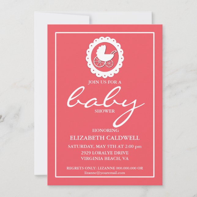 Invitation au Baby shower Silhouette pour bébé (Devant)