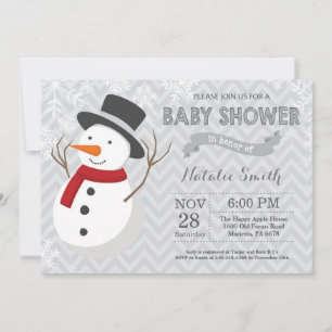 Invitation au Baby shower Snowman d'hiver