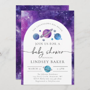 Invitation au Baby shower spatial   Baby shower sp
