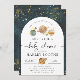 Invitation au Baby shower spatial   Baby shower sp