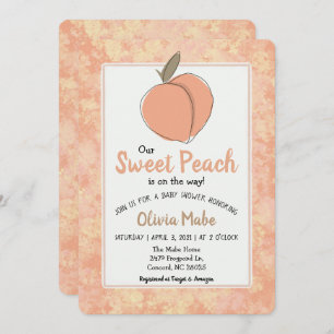 Invitation au Baby shower Sweet Peach
