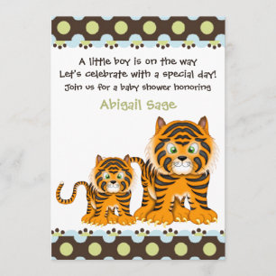Invitation au Baby shower tigre pour les garçons