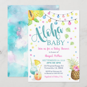 Invitation au Baby shower tropical d'Aloha