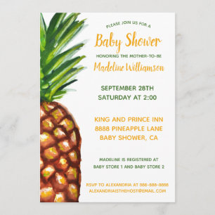 Invitation au Baby shower tropical de l'ananas