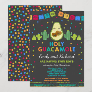 Invitation au Baby shower Twin Fiesta