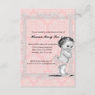 Invitation au Baby shower Vintage