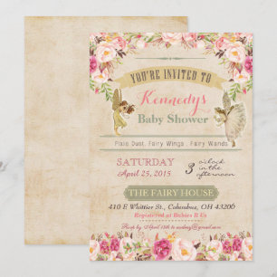 Invitation au Baby shower Vintage