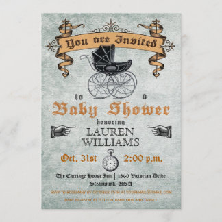 Invitation au Baby shower Vintage