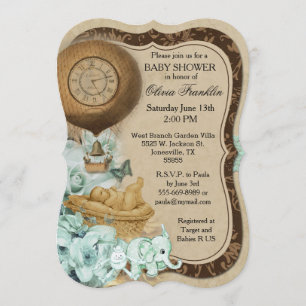 Invitation au Baby shower Vintage de supports