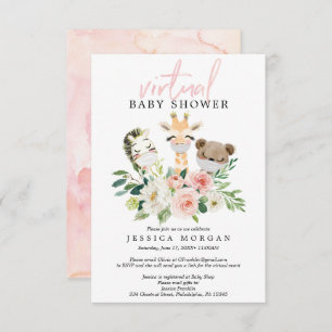 Invitation au Baby shower virtuel Airy Blush