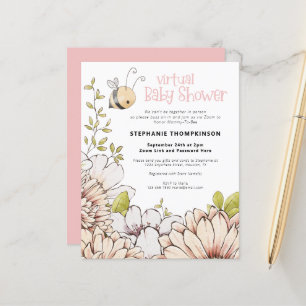 Invitation au Baby shower virtuel Bumblebee Budget