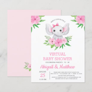 Invitation au Baby shower virtuel de BUDGET Elepha