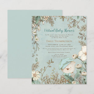 Invitation au Baby shower virtuel de l'ours budget