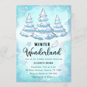 Invitation au Baby shower Winter Wonderland