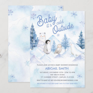 Invitation au Baby shower Winter Wonderland