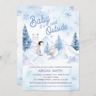 Invitation au Baby shower Winter Wonderland