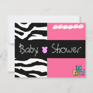 Invitation au Baby shower Zebra