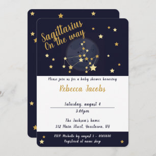 Invitation au Baby shower zodiaque de Sagittarius