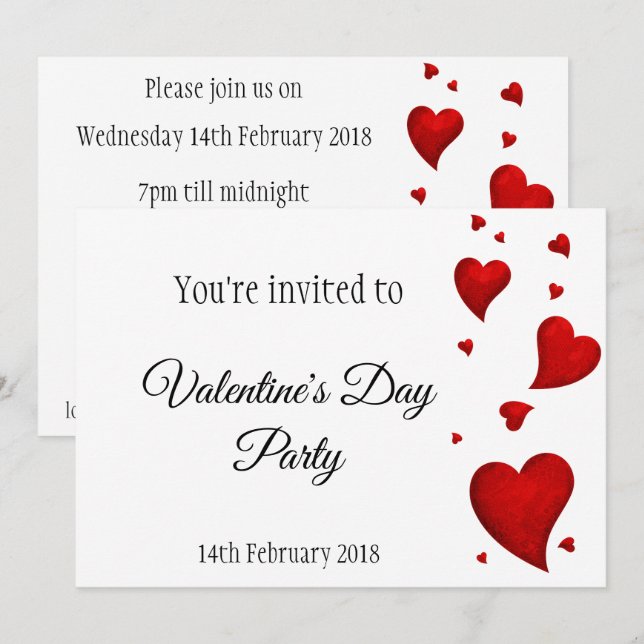 Invitation au bal de la Saint Valentin (Devant / Derrière)