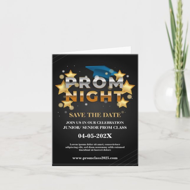 Invitation au bal de promo Black & Gold pour la so (Devant)