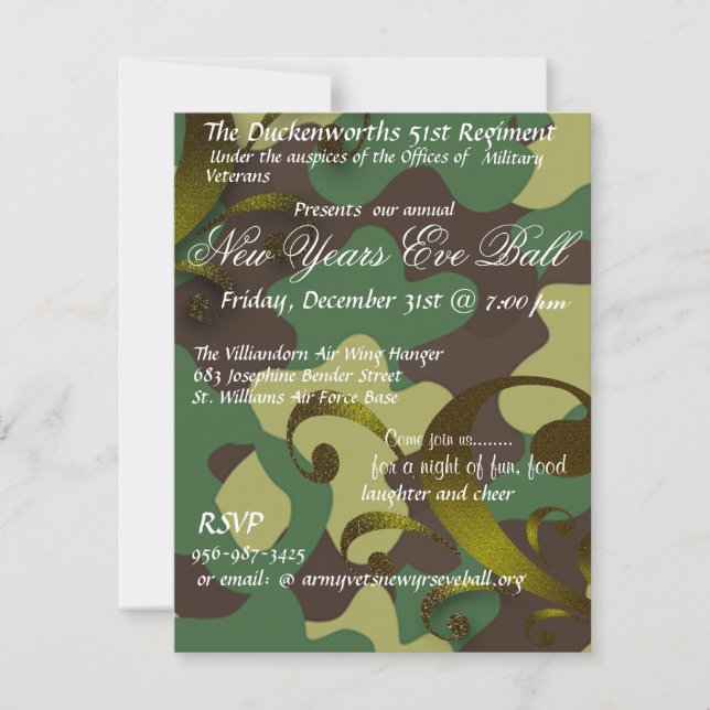 Invitation au bal militaire du Nouvel An (Devant)