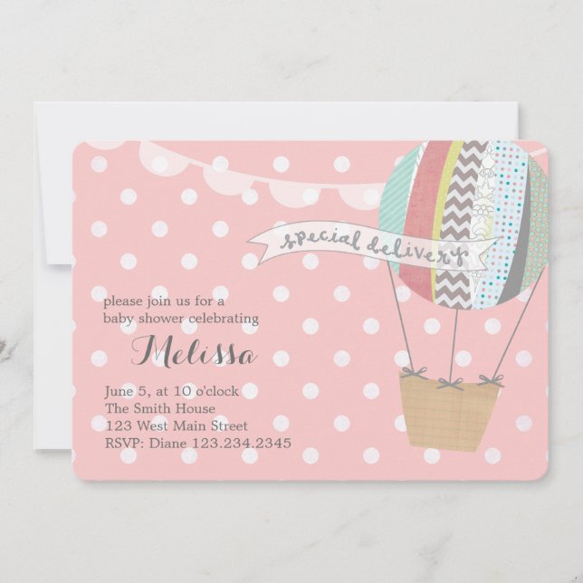 Invitation au ballon à air chaud (Devant)